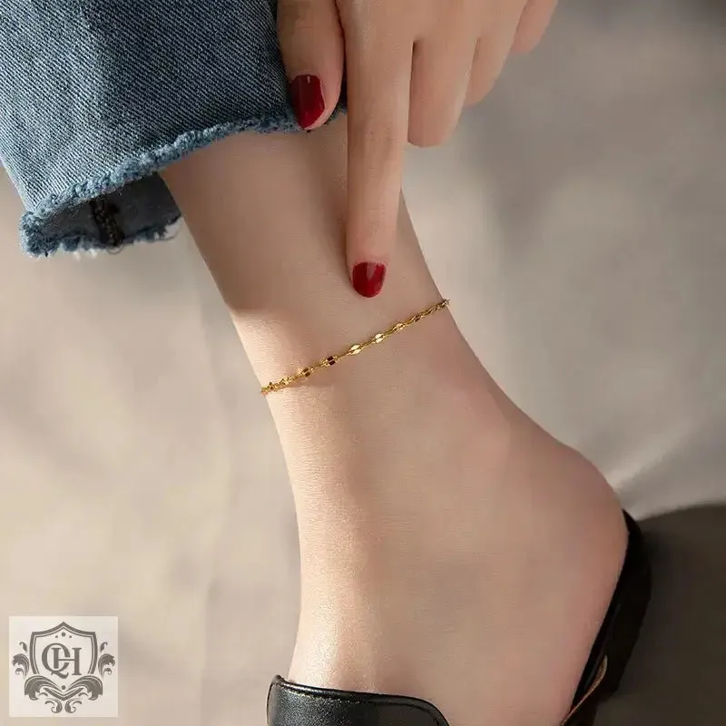 18k Gold Exquisite Lips Design Versatile Anklet