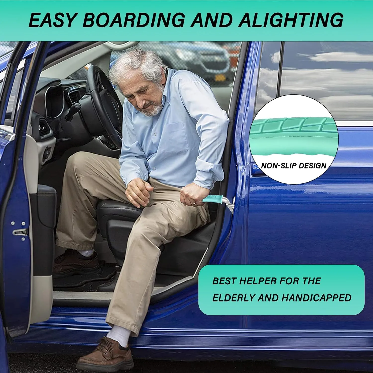 2 Pack Car Door Handle for Elderly Car Handle Assist Portable Vehicle Support Handle for Easy Sit to Stand Assistance  for Seniors and Handicapped