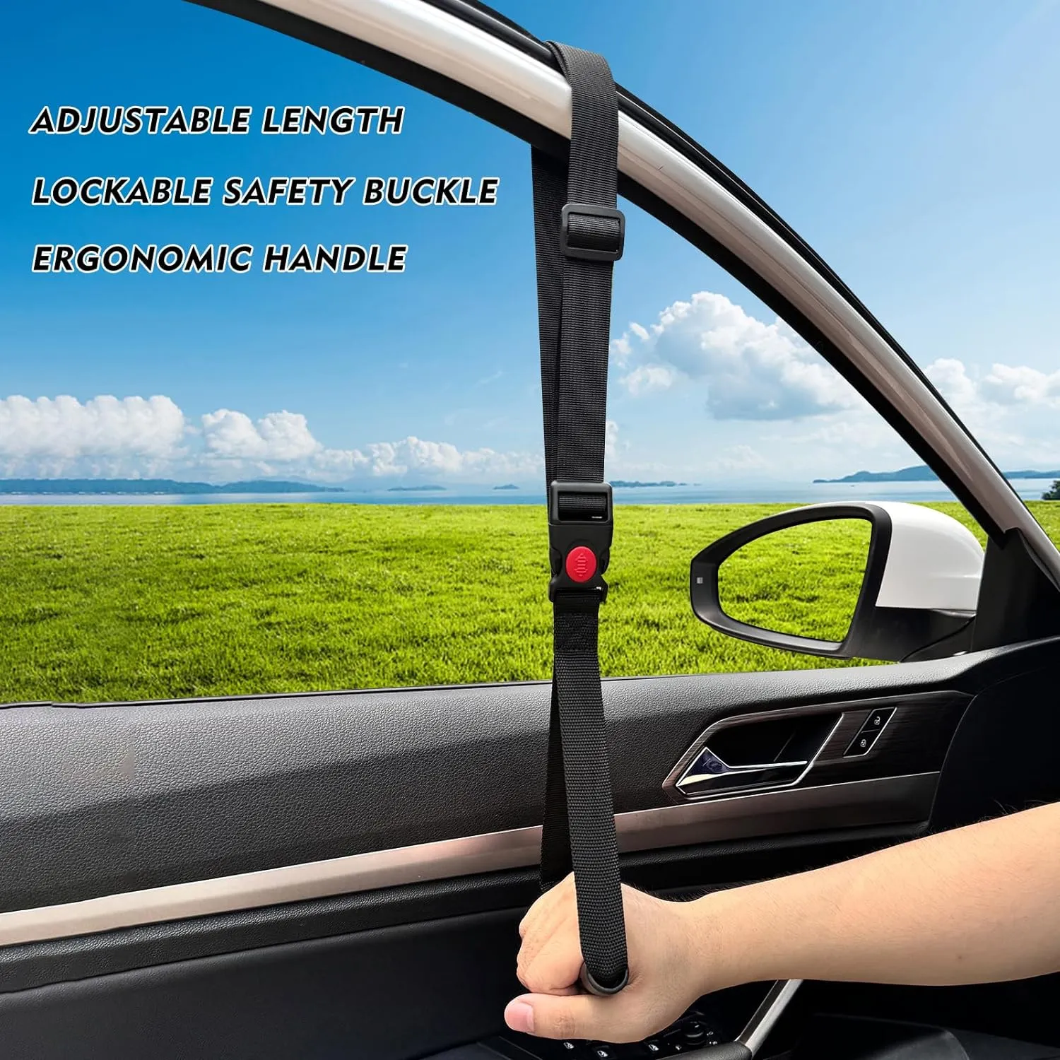 2 Pack Car Door Handle for Elderly Car Handle Assist Portable Vehicle Support Handle for Easy Sit to Stand Assistance  for Seniors and Handicapped