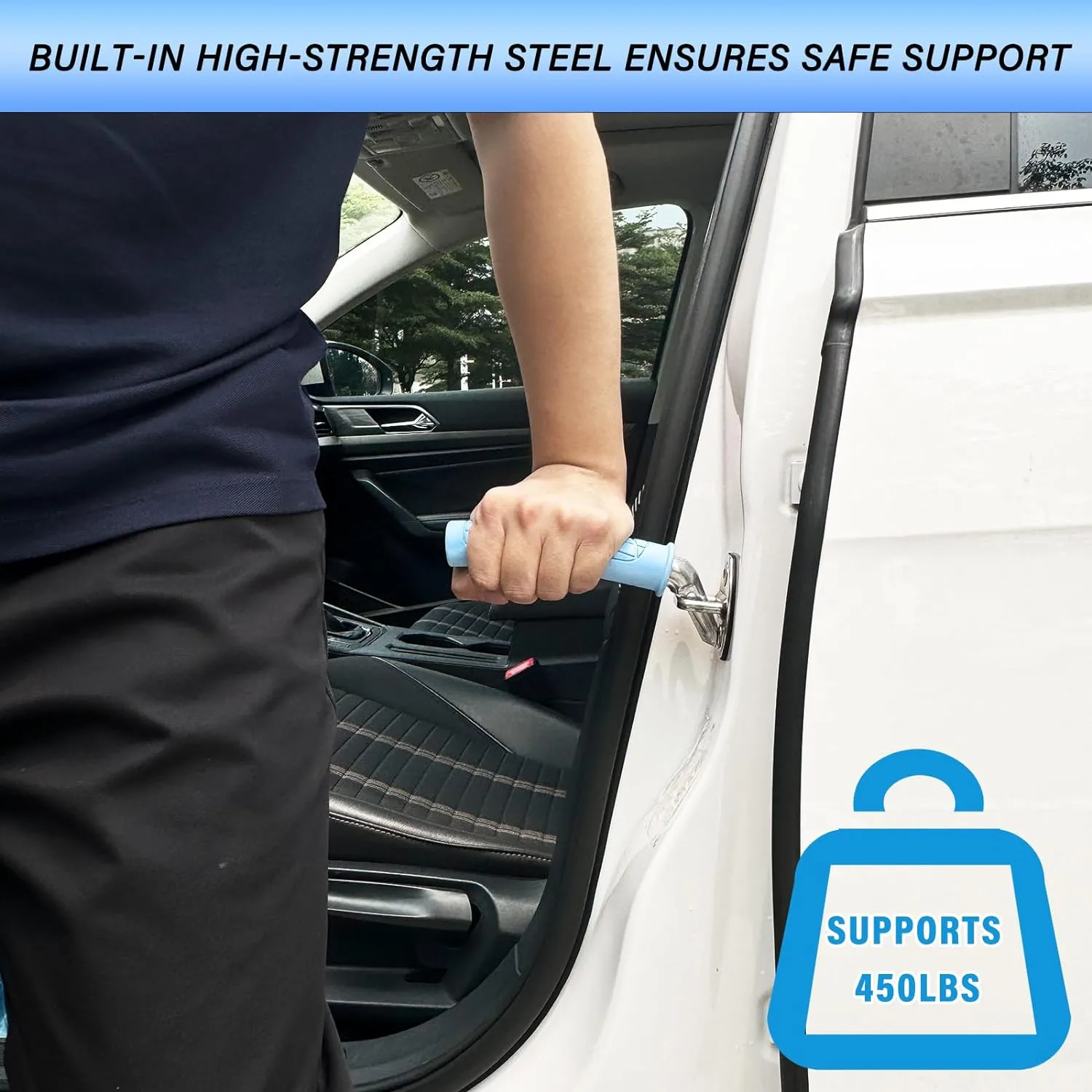 2 Pack Car Door Handle for Elderly Car Handle Assist Portable Vehicle Support Handle for Easy Sit to Stand Assistance  for Seniors and Handicapped