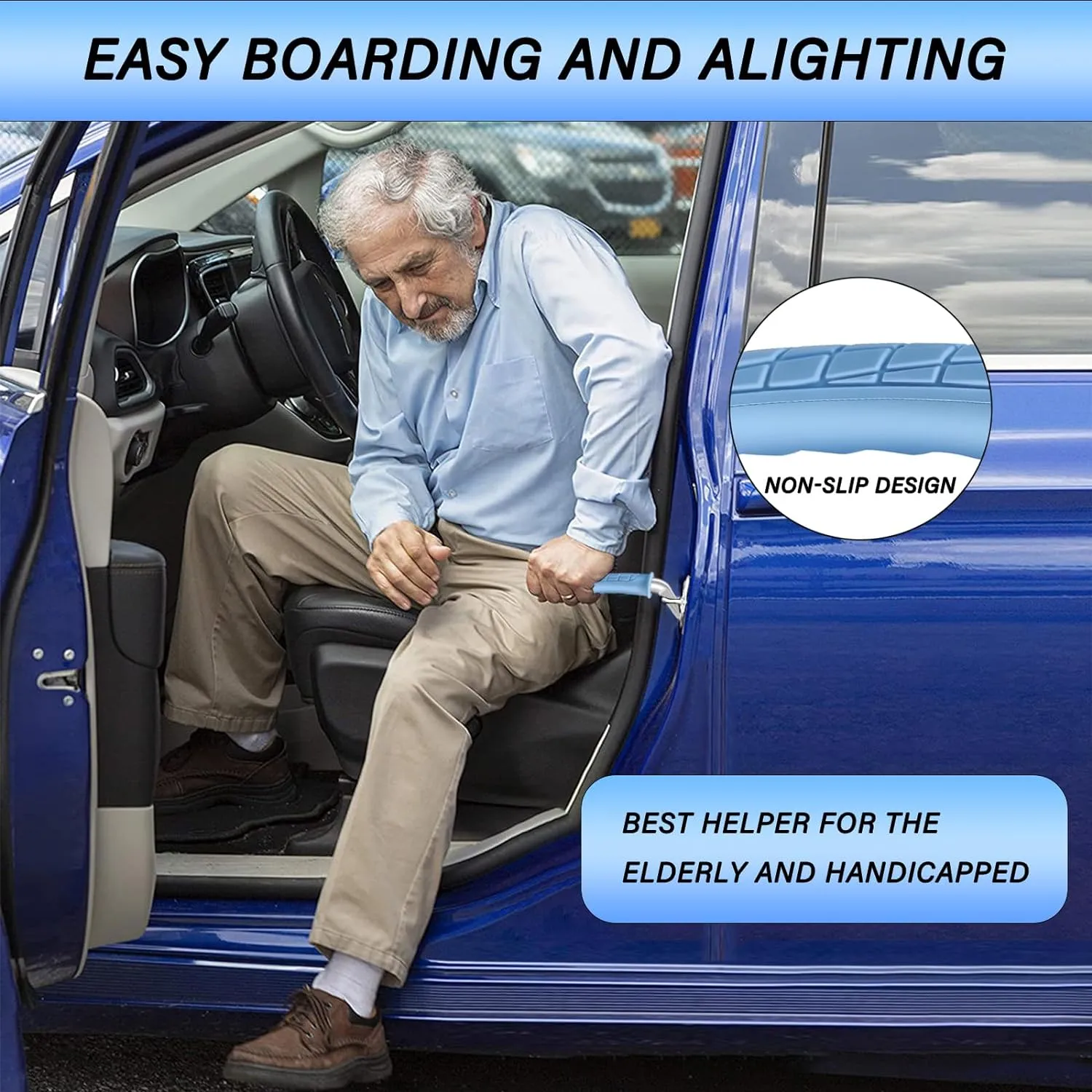 2 Pack Car Door Handle for Elderly Car Handle Assist Portable Vehicle Support Handle for Easy Sit to Stand Assistance  for Seniors and Handicapped