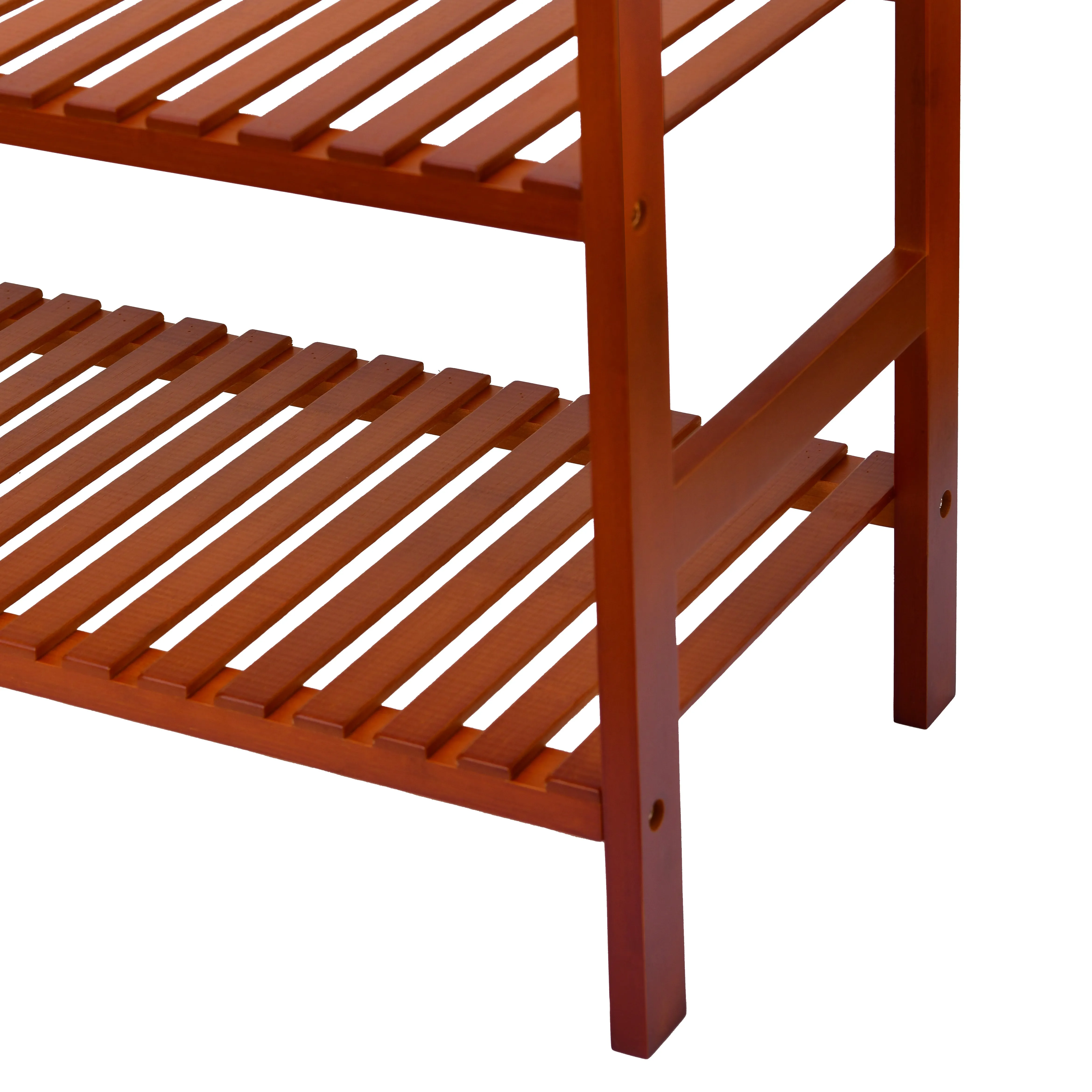 2-Tier Essential Natural Bamboo Shoe Rack Tawny Brown 70x27x40cm