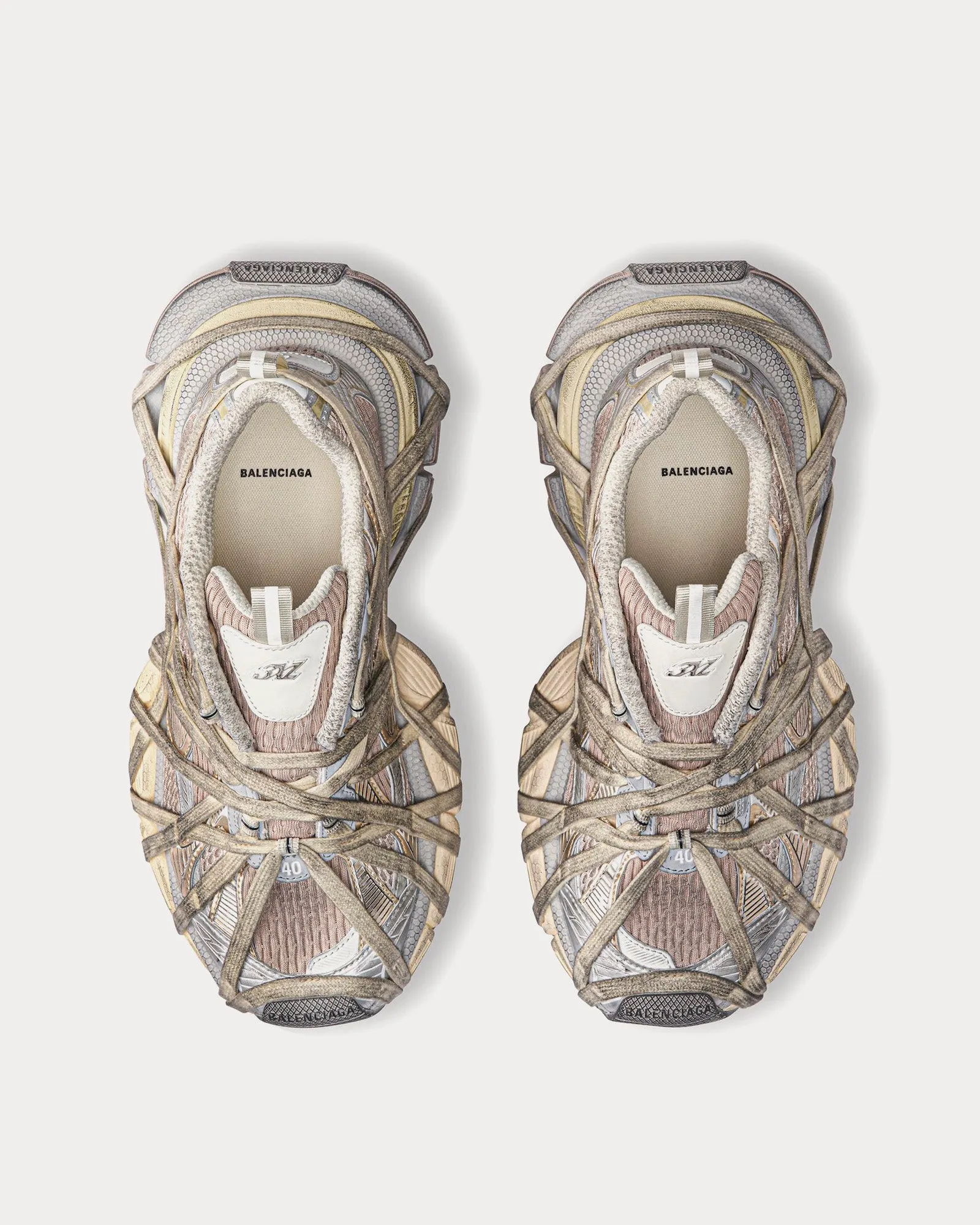 3XL Extreme Mesh & Polyurethane Light Beige Slip On Sneakers