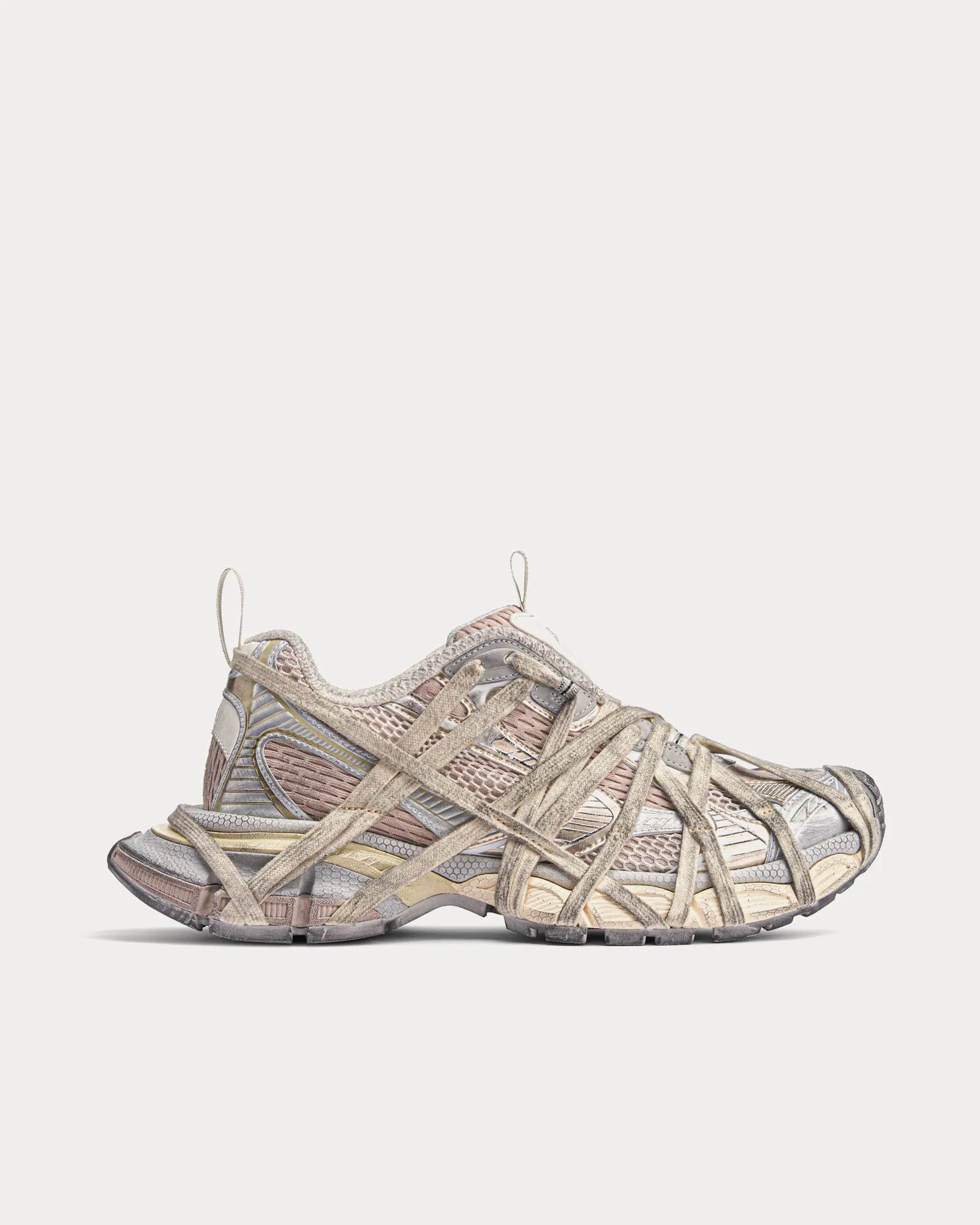 3XL Extreme Mesh & Polyurethane Light Beige Slip On Sneakers