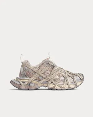 3XL Extreme Mesh & Polyurethane Light Beige Slip On Sneakers