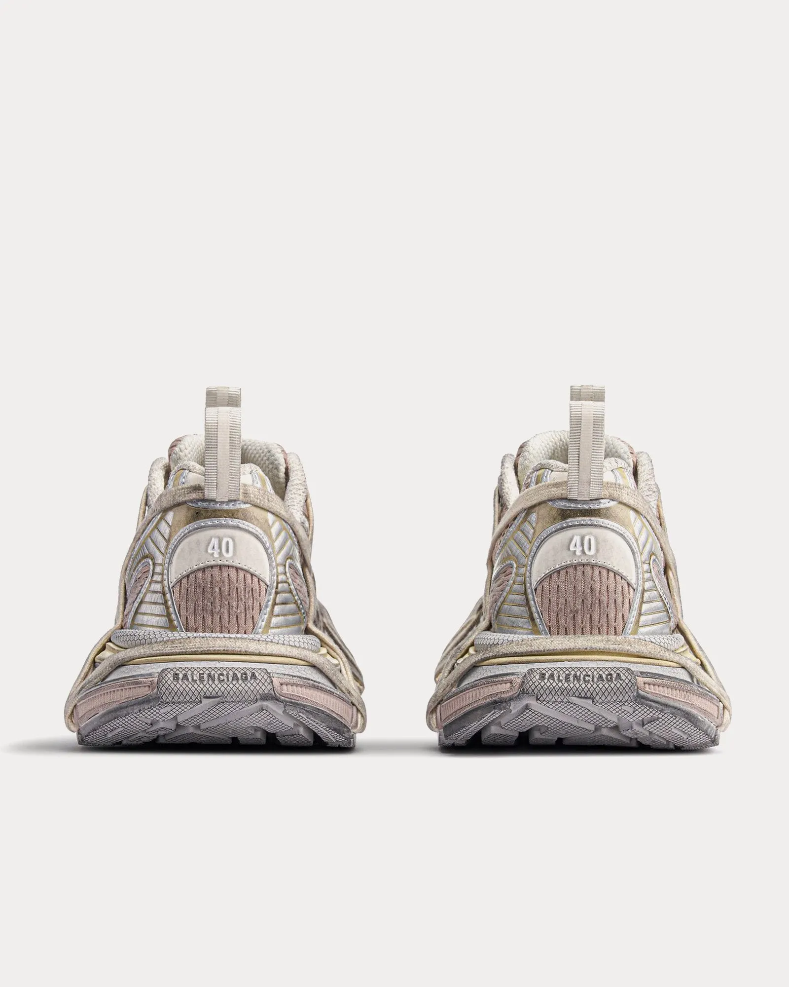 3XL Extreme Mesh & Polyurethane Light Beige Slip On Sneakers