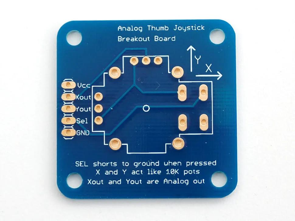 Adafruit Analog 2-axis Thumb Joystick with Select Button and Breakout Board