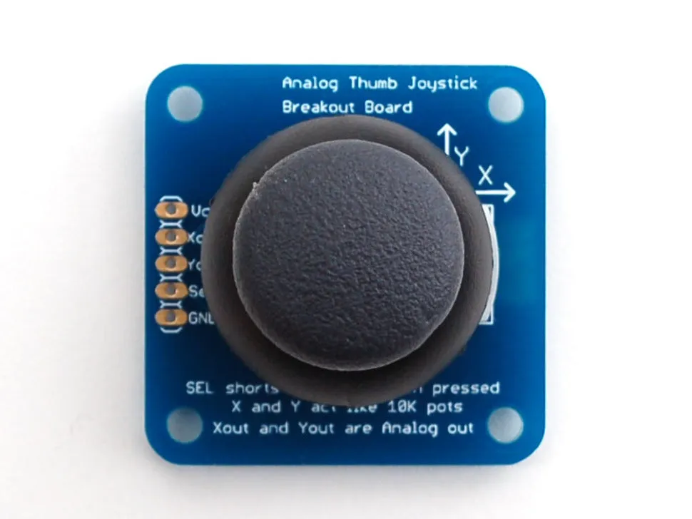 Adafruit Analog 2-axis Thumb Joystick with Select Button and Breakout Board