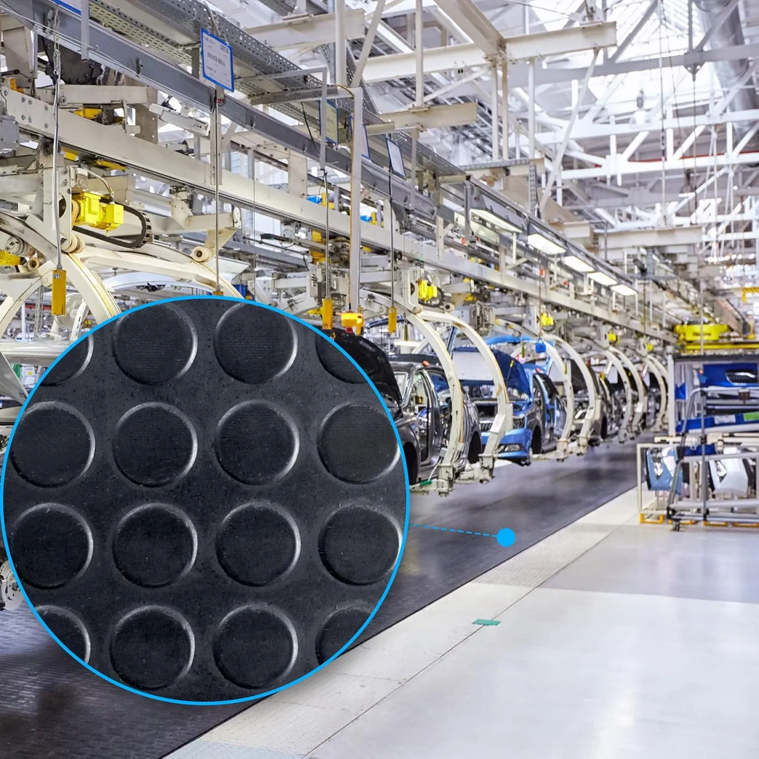Anti-Slip Flexible PVC Industrial Flooring 100% PVC, Flame Resistant, Oil & Grease Resistant, Easy Install, Hygienic, Anti-Fatigue - Linear Metre