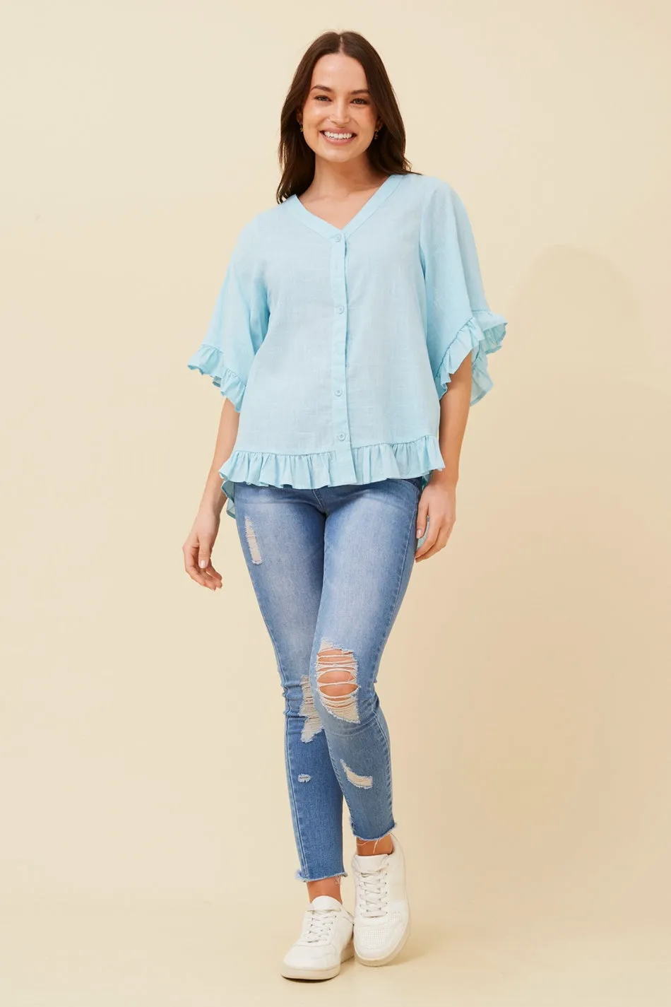 ATTORA FRILL DETAIL TOP