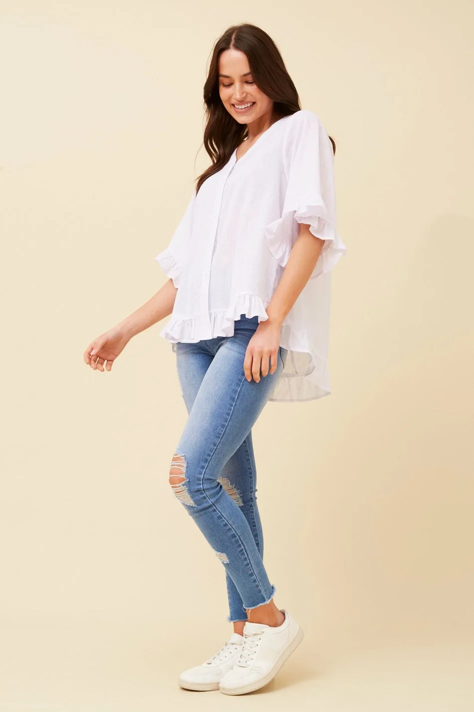 ATTORA FRILL DETAIL TOP