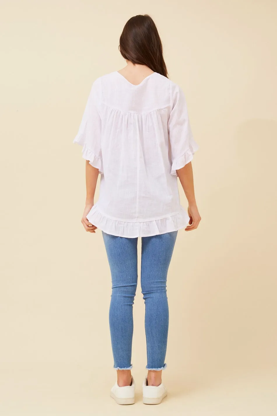 ATTORA FRILL DETAIL TOP