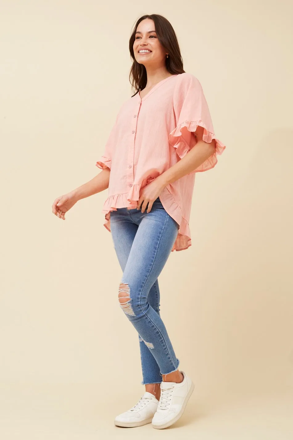 ATTORA FRILL DETAIL TOP