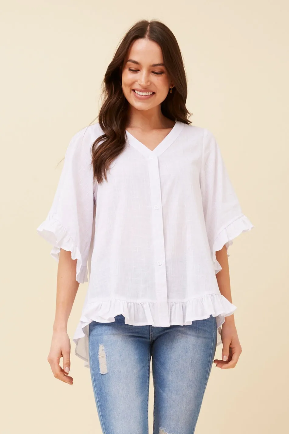 ATTORA FRILL DETAIL TOP