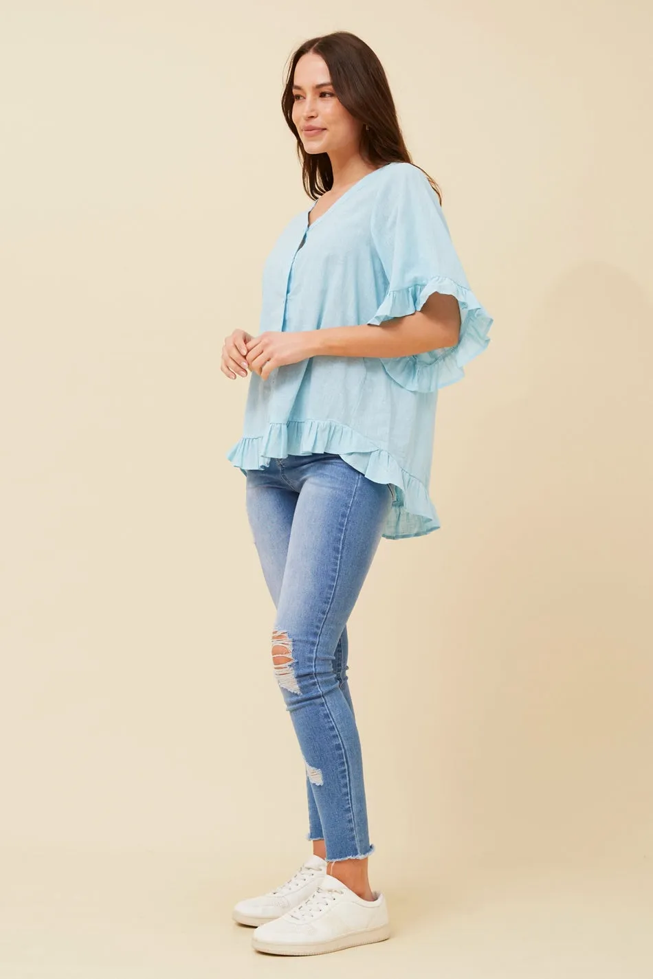 ATTORA FRILL DETAIL TOP