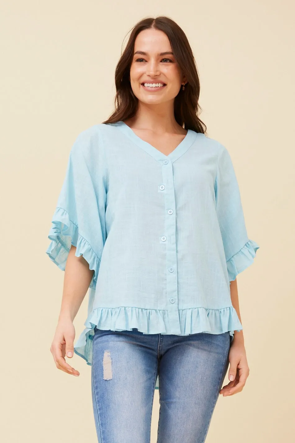 ATTORA FRILL DETAIL TOP