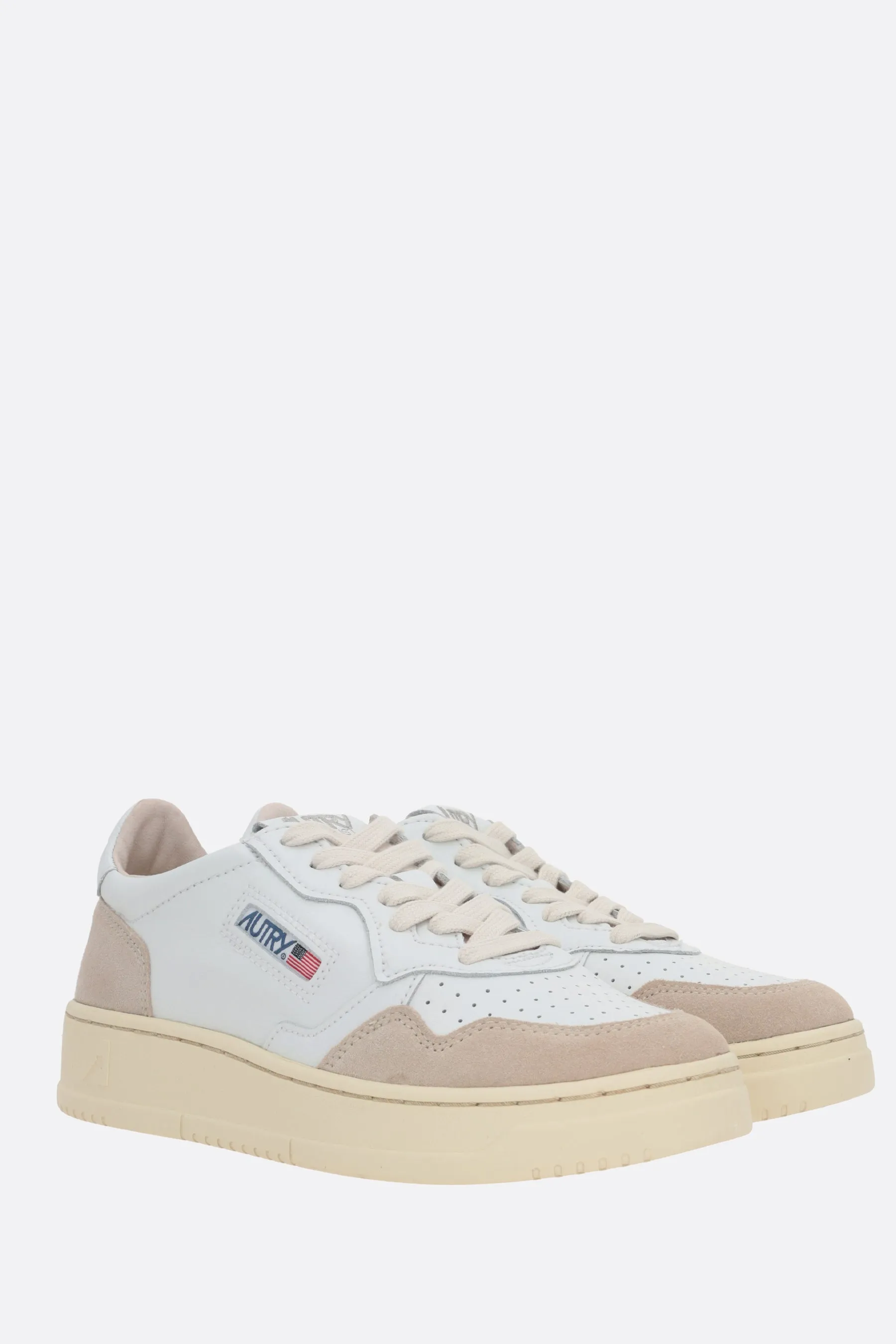 Autry Medalist smooth leather and suede sneakers