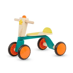 B. Toys- Smooth Rider- Ride On- Wooden Toddler Bike – Balance Toys for Toddlers – Push & Ride Bike – Four Wheels – 18 Months  , Large, Multicolor