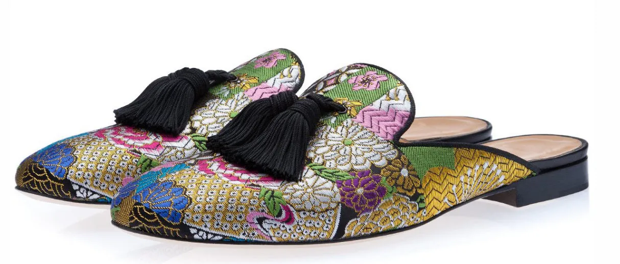 Back Empty Embroidered Color Flat Casual Fashion Men's Shoes