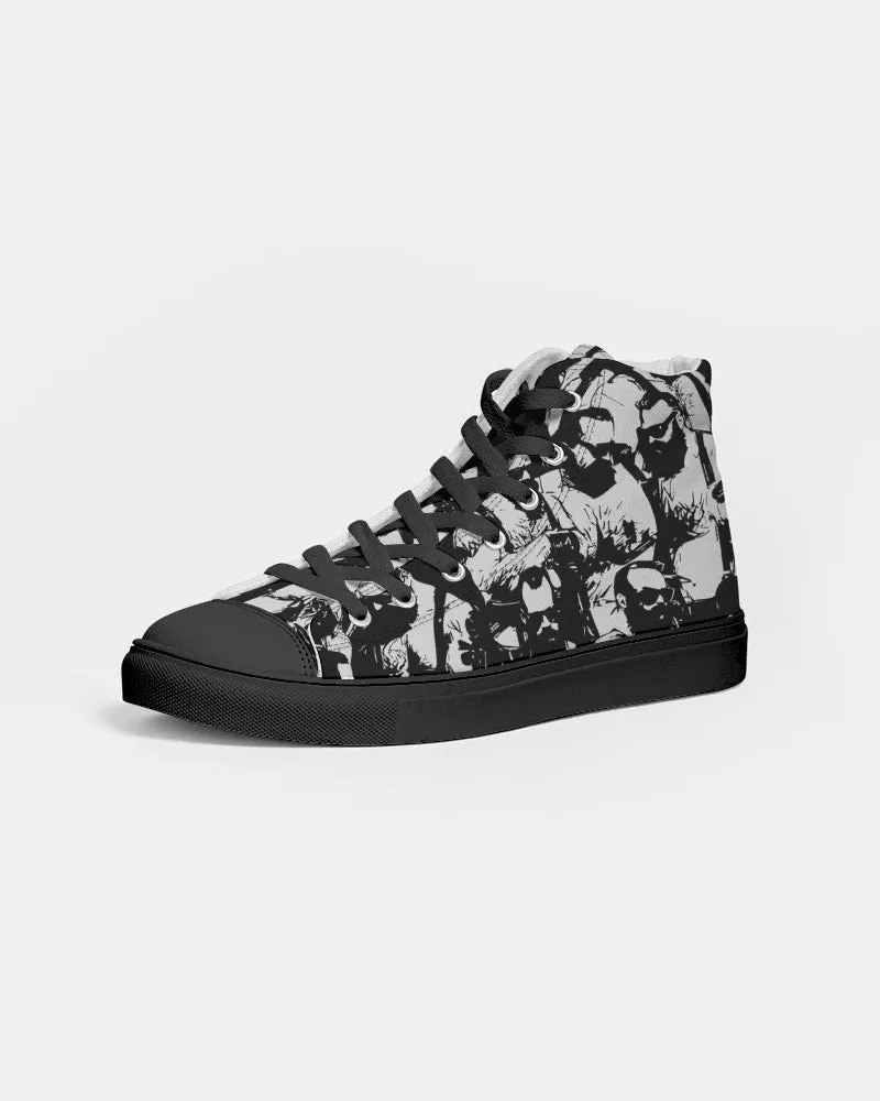 Bar Hopping, Hightop Canvas Sneakers - Black Sole