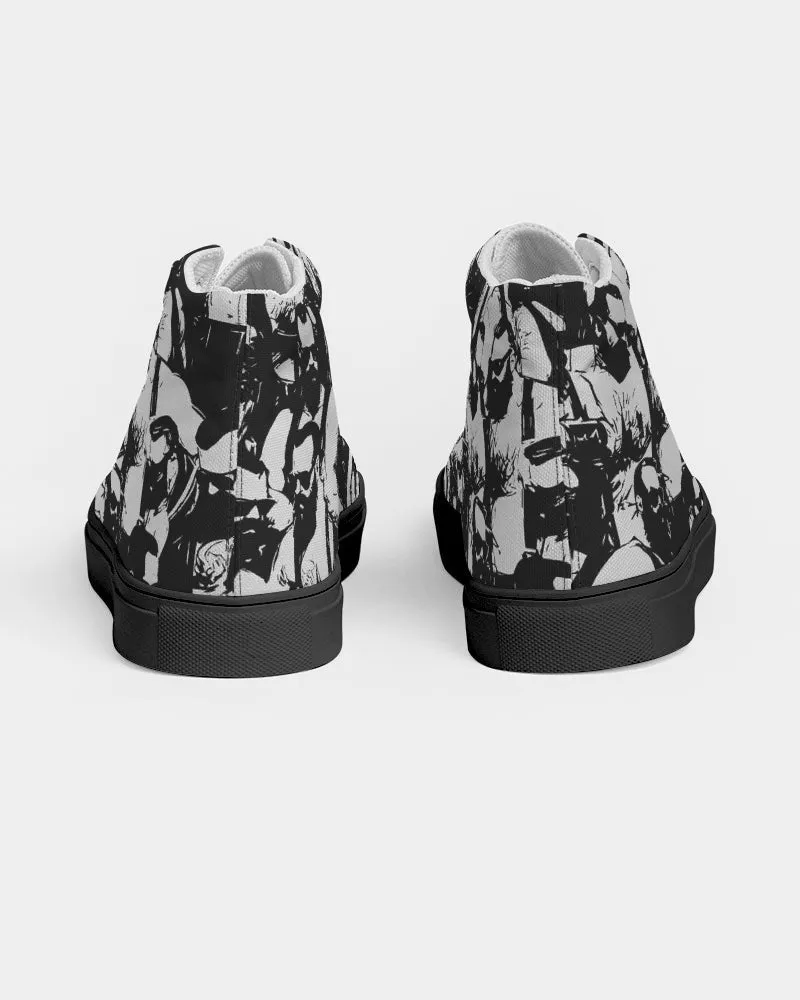 Bar Hopping, Hightop Canvas Sneakers - Black Sole