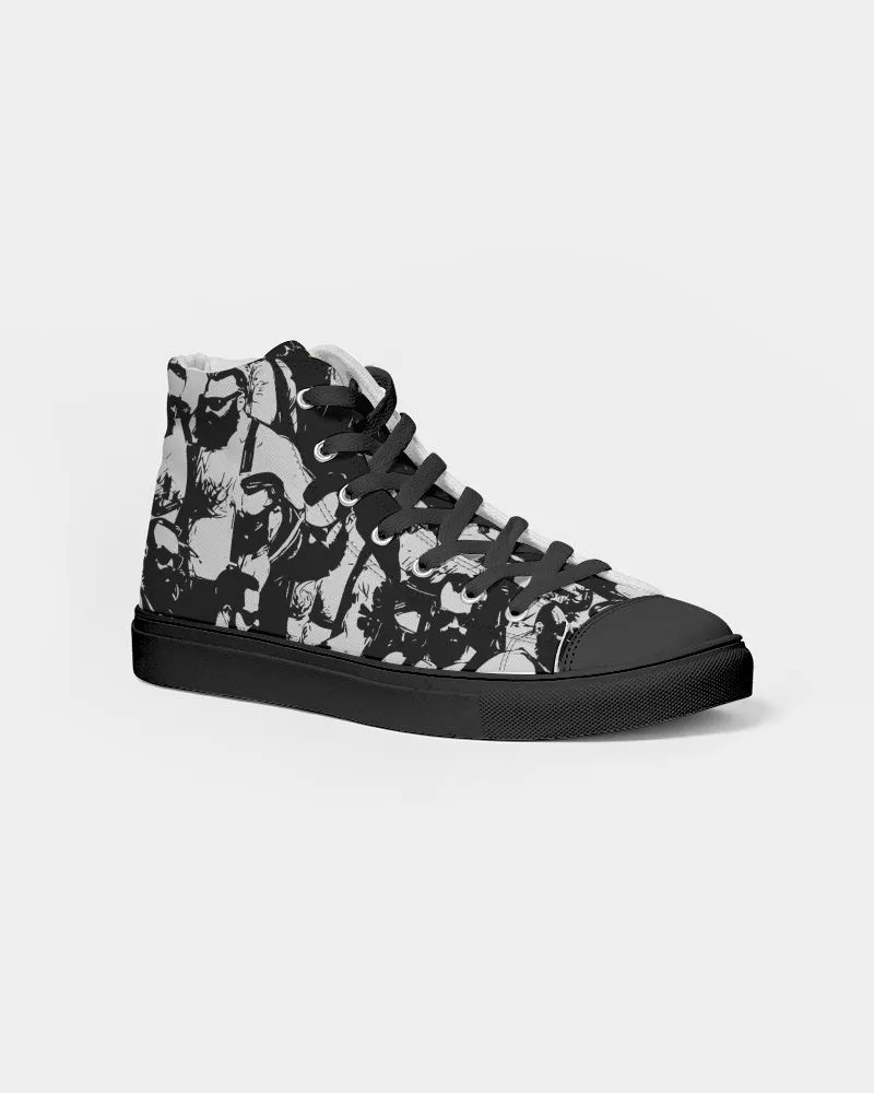 Bar Hopping, Hightop Canvas Sneakers - Black Sole
