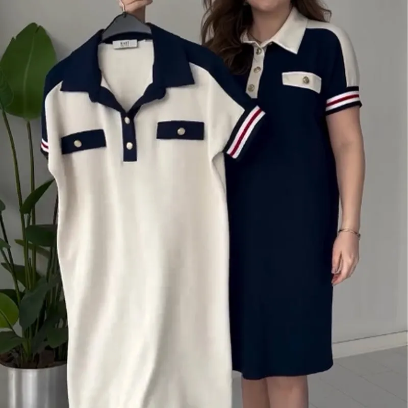 Beperkte uitverkoop 50% UITDames Casual Fashion Kapsel Korte Mouw Jurk
