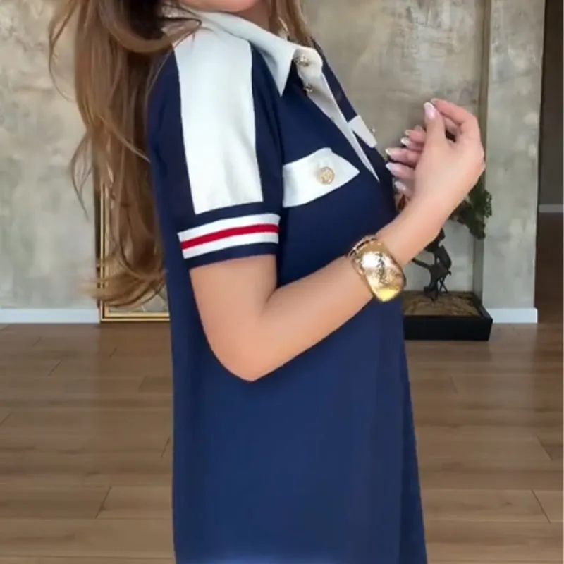 Beperkte uitverkoop 50% UITDames Casual Fashion Kapsel Korte Mouw Jurk