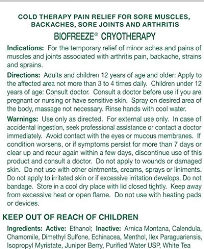 Biofreeze Pain Relieving Spray, 118 ml, Cooling Topical Analgesic, On-the-Go Use, Long Lasting, Soothing, Targeted Pain Relief, Cold Therapy for Athletes, Fast Acting for Muscle, Joint & Back Pain 118ml Pack of 1