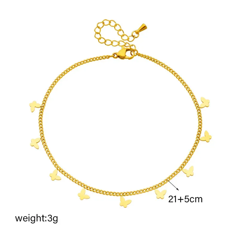 Butterfly Charm Gold Anklet