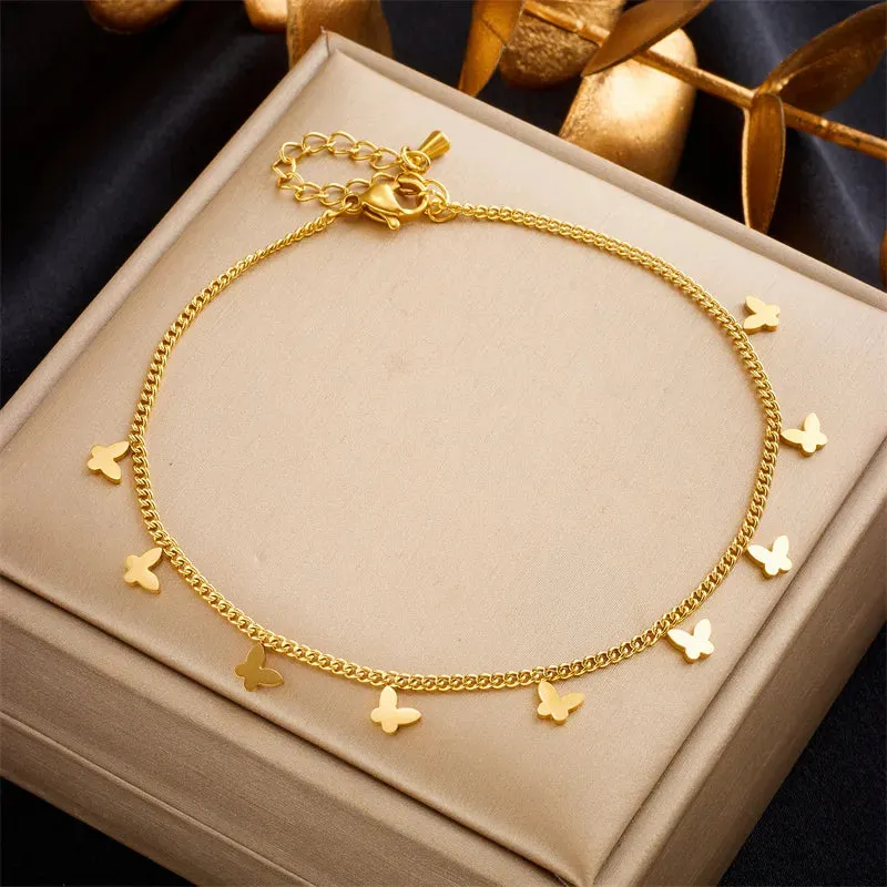 Butterfly Charm Gold Anklet