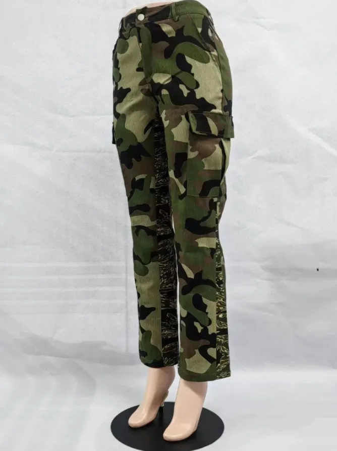 Casual Fashion High Waist Camouflage Pants