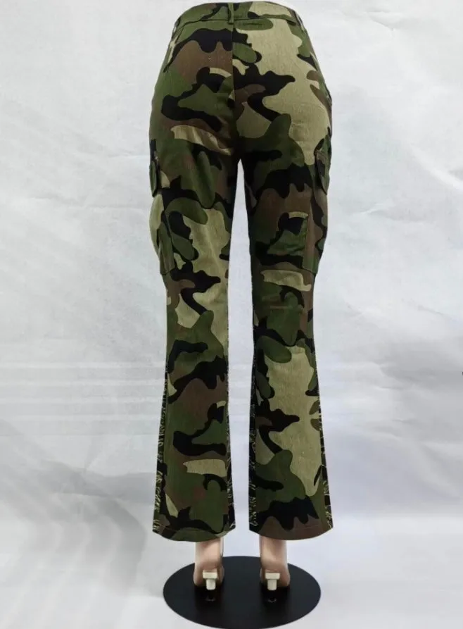 Casual Fashion High Waist Camouflage Pants
