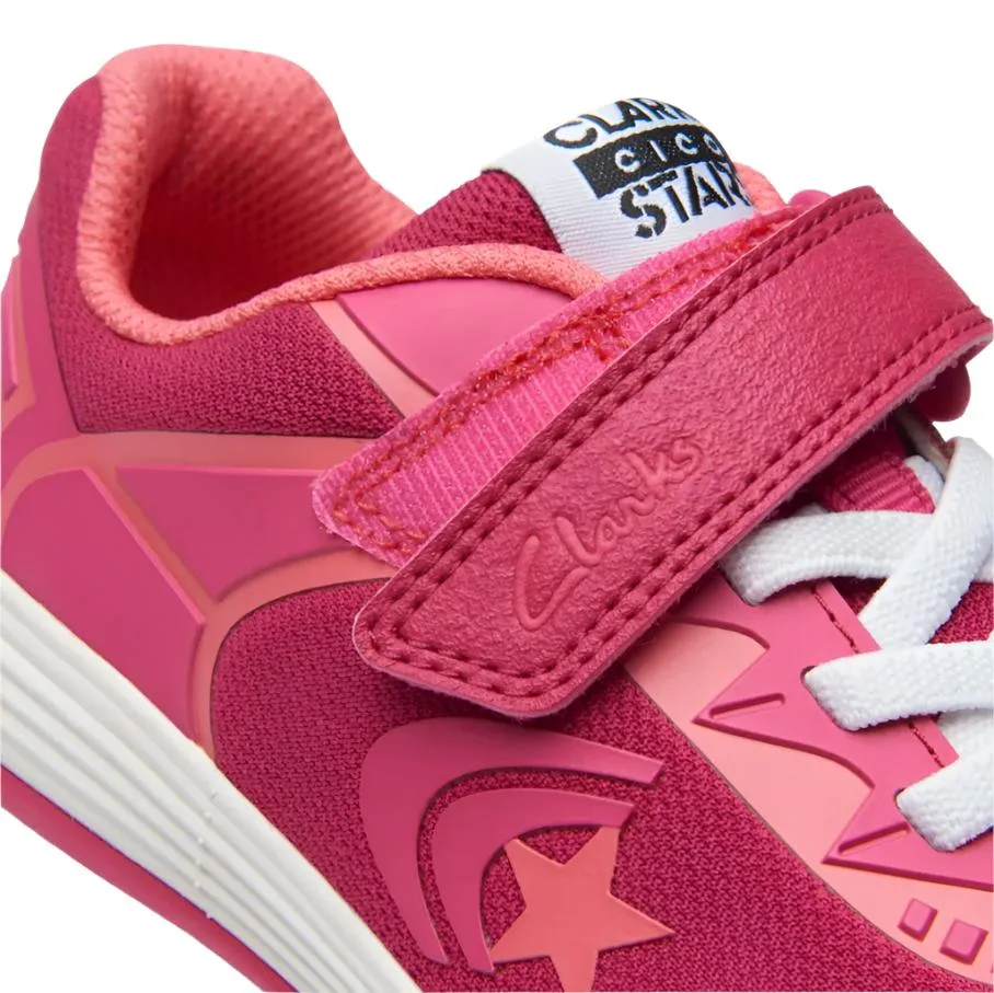 Clarks Girls Trainer Cici Star Flex K Pink Combi