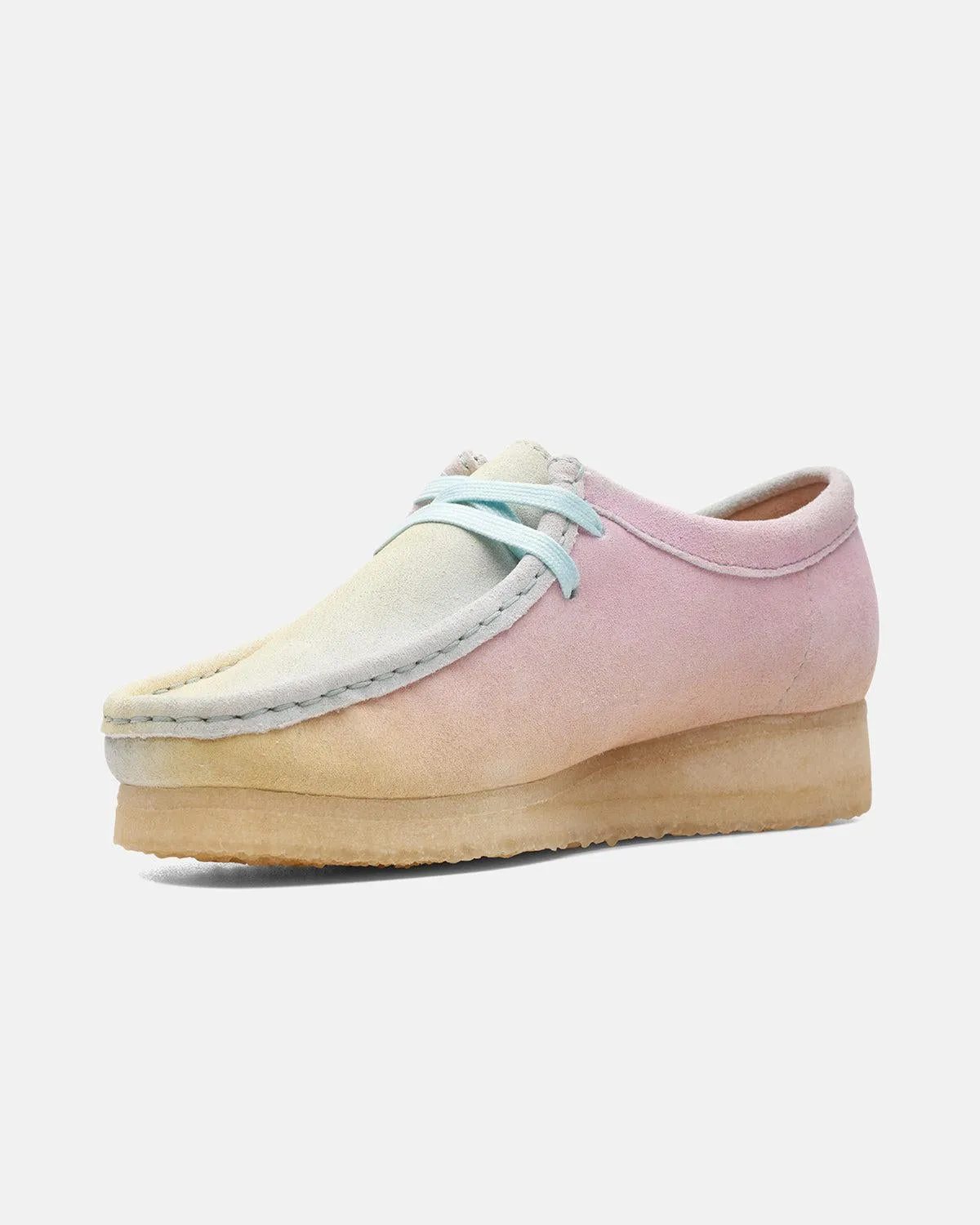 CLARKS ORIGINALS WOMENS WALLABEE SHOES WHITE BLUE