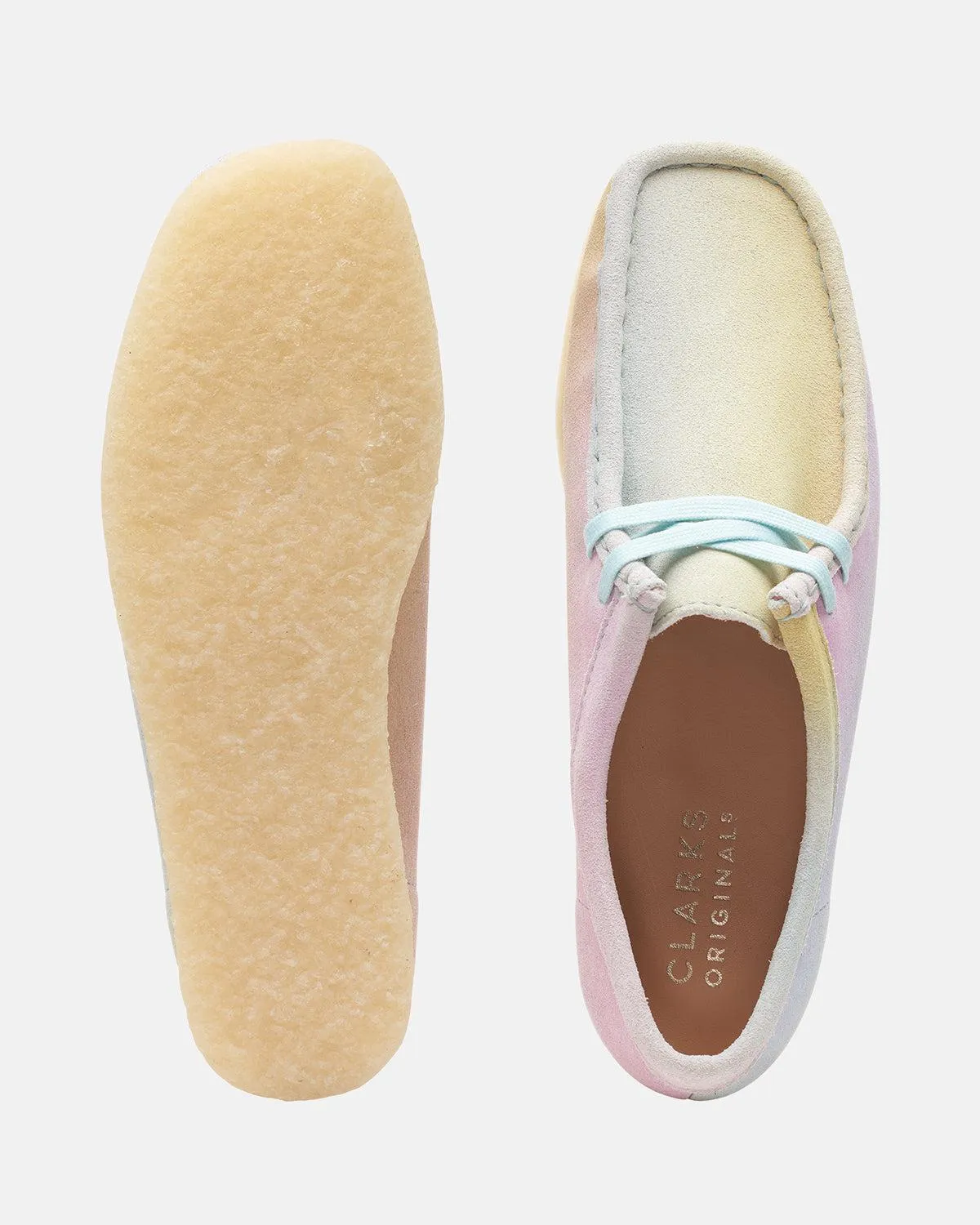 CLARKS ORIGINALS WOMENS WALLABEE SHOES WHITE BLUE