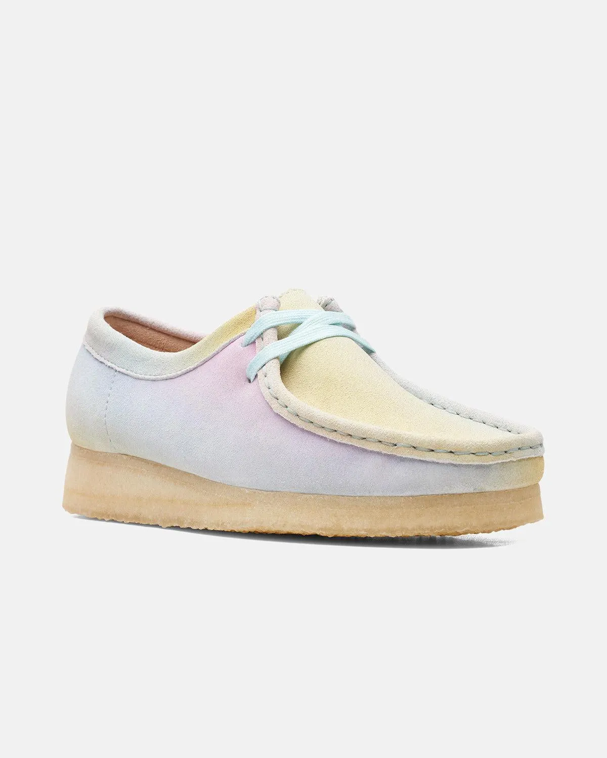 CLARKS ORIGINALS WOMENS WALLABEE SHOES WHITE BLUE