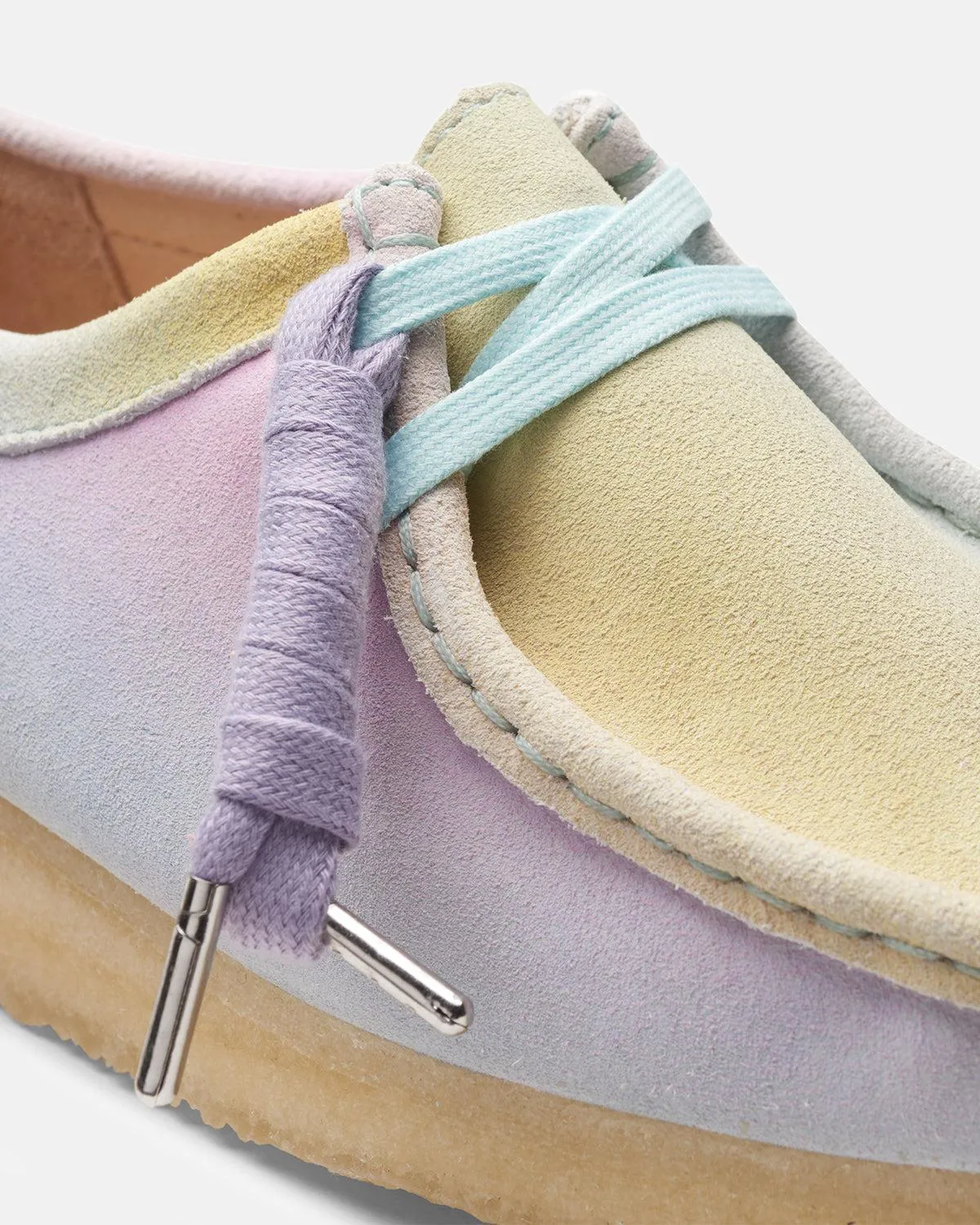 CLARKS ORIGINALS WOMENS WALLABEE SHOES WHITE BLUE