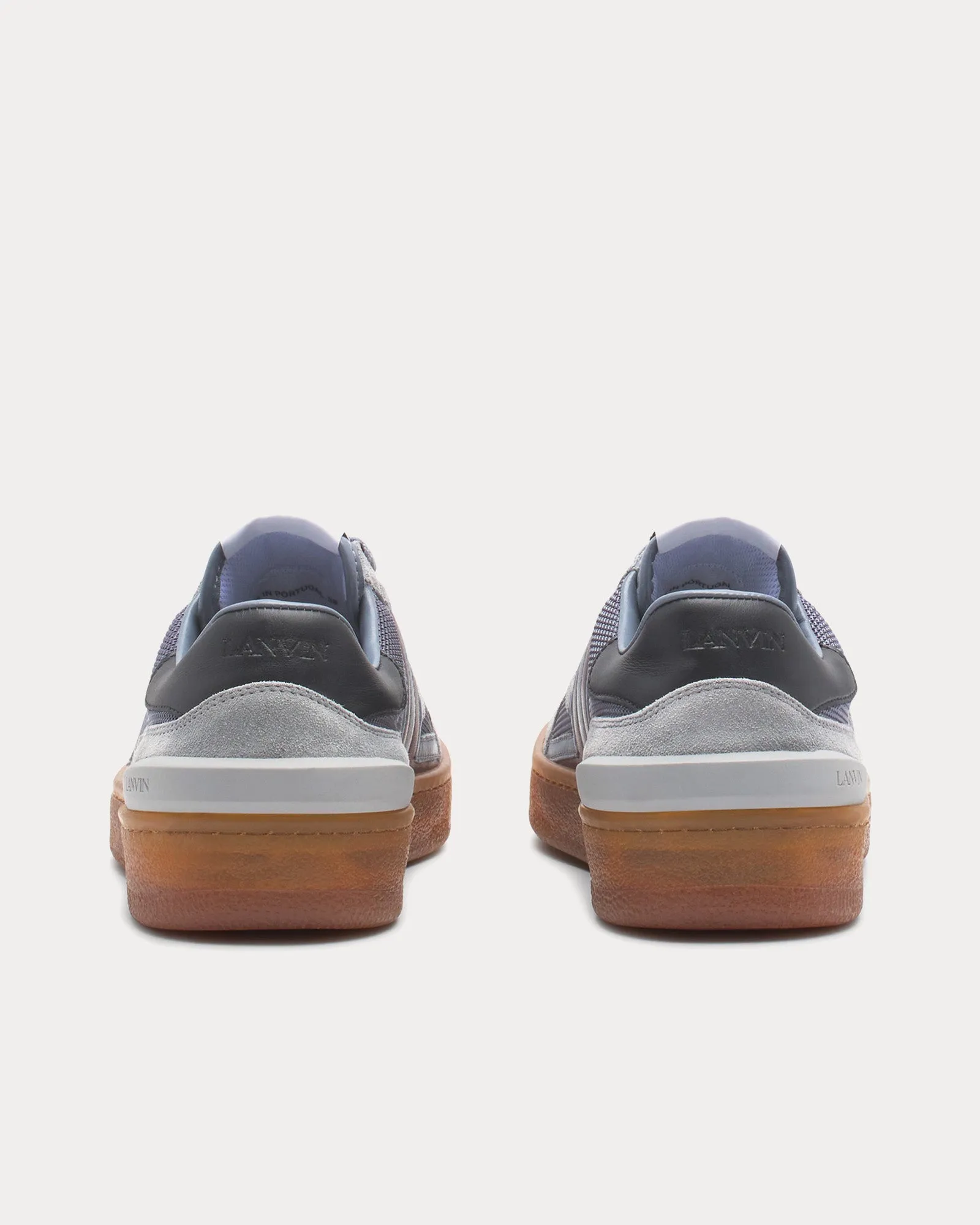 Clay Mesh Light Grey / Burgundy Low Top Sneakers