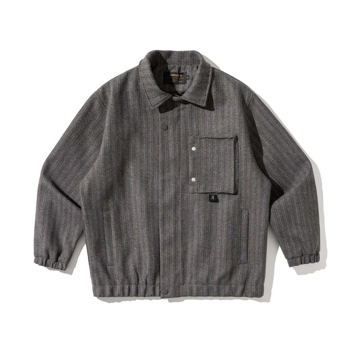 Coarse Denim Dark Stripe Casual Fashion Jacket