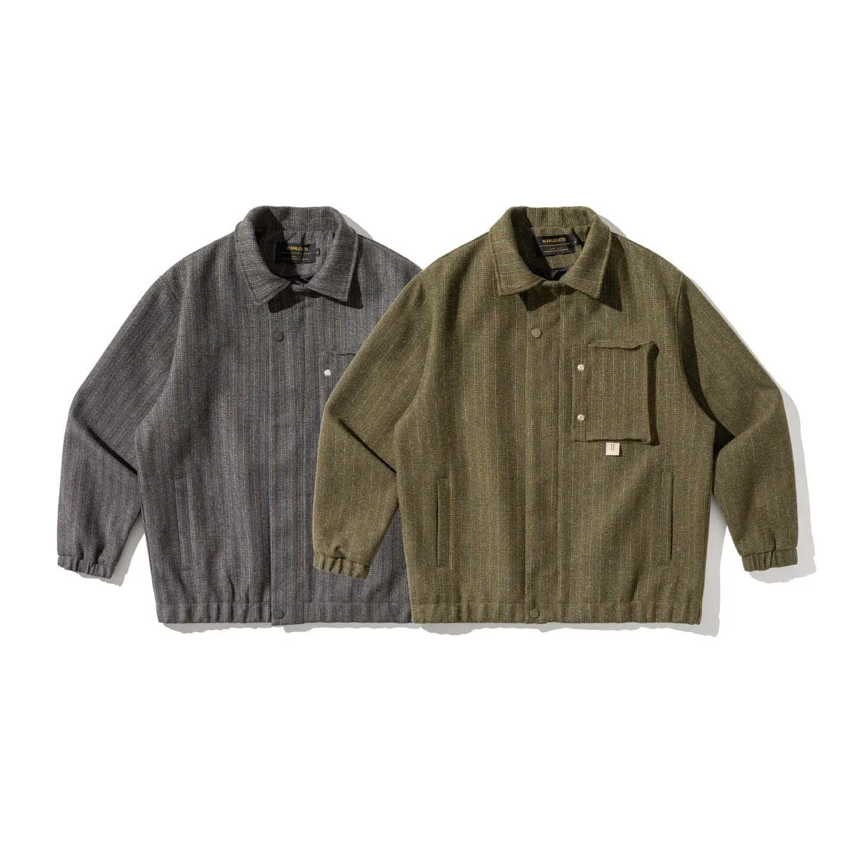 Coarse Denim Dark Stripe Casual Fashion Jacket