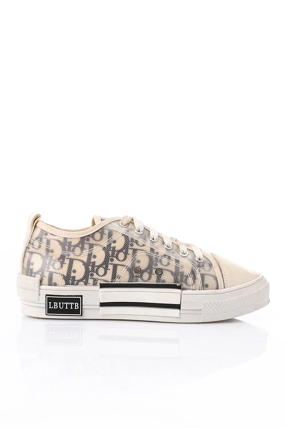 Cream with Touch of Black Trendy Sneakers
