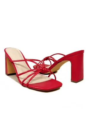 Dance Away Strappy Heels in Red Size 6