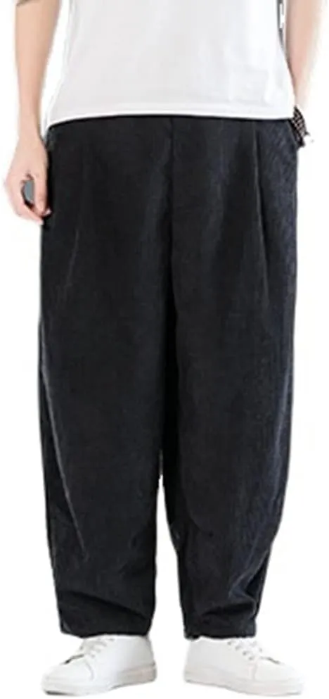 Depslee Baggy Hip Hop Streetwear Harem Pants for Men,Casual Fashion Elastic Waist Dance Skateboard Sweatpants