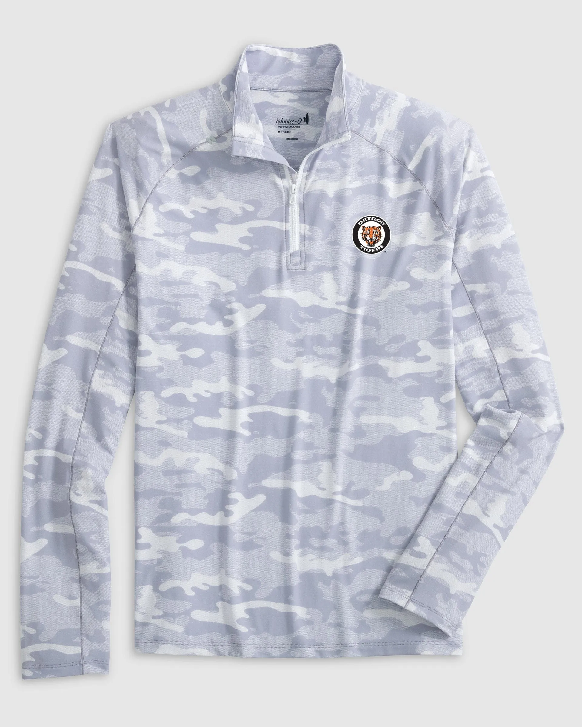 Detroit Tigers Patton Performance Camo 1/4 Zip - Cooperstown Logo