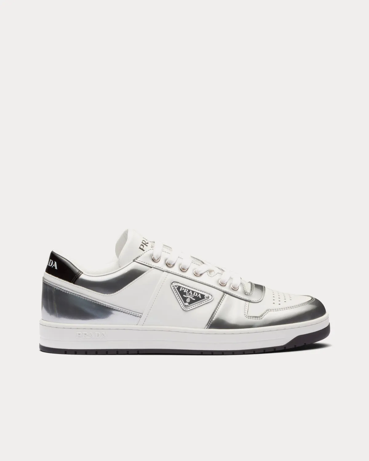 Downtown Leather White / Silver Low Top Sneakers