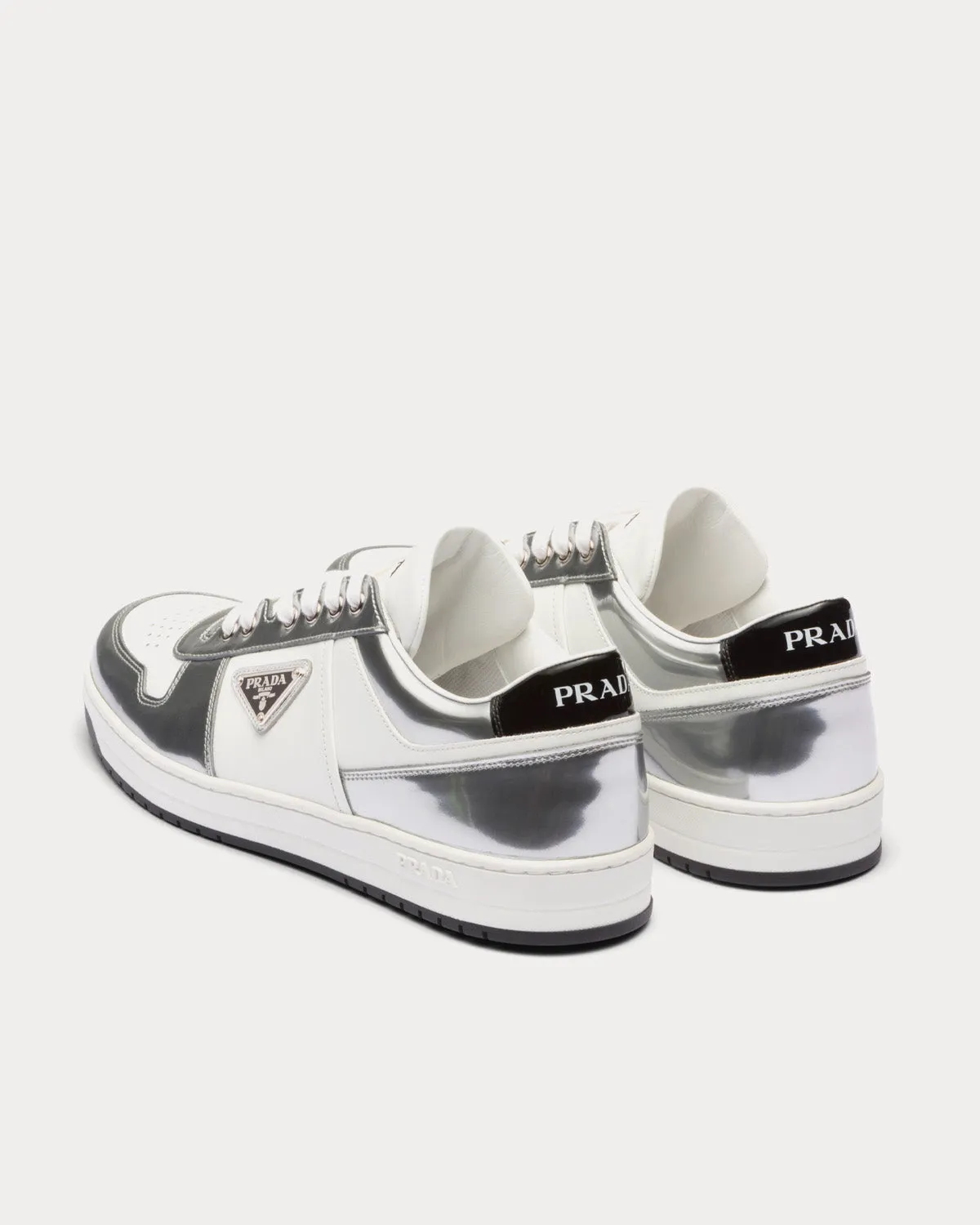 Downtown Leather White / Silver Low Top Sneakers