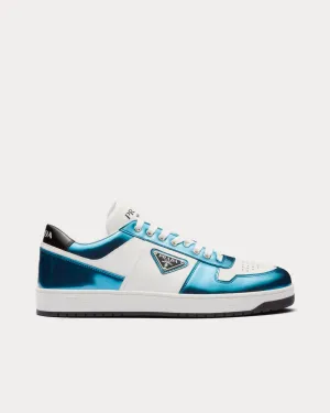 Downtown Leather White / Sky Blue Low Top Sneakers