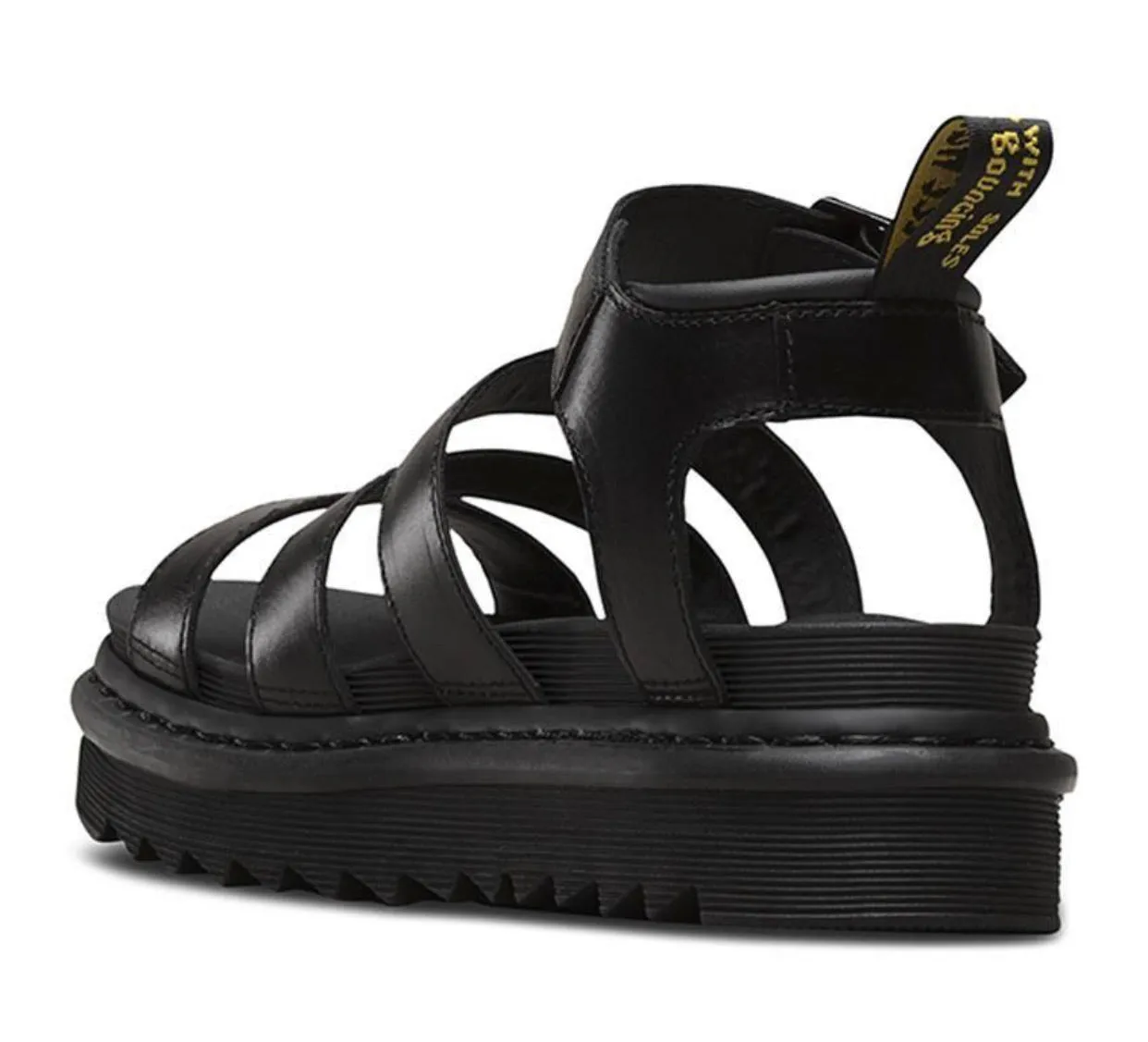 Dr. Martens Blaire Chunky Black Sandal Buckle 3 Strap