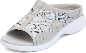 Easy Spirit Women's Traciee Slide Sandal  Color Silver Snake Print Size 8M